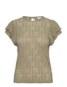 Dante6-Marlowé Lace Volant Top Green Dante6