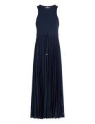 Rib Tank Pleated Dress Midi Ns Navy Tommy Hilfiger