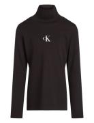 Rib Slim Ls Roll Neck Top Black Calvin Klein
