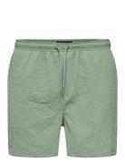 Onsted Life Solid Seersucker Swim Noos Green ONLY & SONS