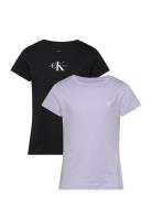 2-Pack Slim Monologo T-Shirt Black Calvin Klein