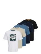 Jjhawaii Shape Tee Ss Crew Neck 5Pk Mp Patterned Jack & J S