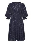 Vmhira 3/4 Calf Dress Wvn Ga Ce Navy Vero Moda
