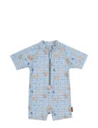 Swim Suit Uv Aop Blue Mikk-line