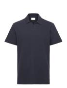 Loose Bouclé Polo - Gots/Vegan Navy Knowledge Cotton Apparel
