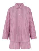 Stripel Shirt+Shorts Pink Becksöndergaard