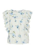 Viprinted O-Neck S/L Top/Ka White Vila