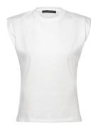 Rallie Shoulder Pad Tank White French Connection