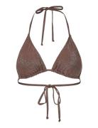 Pclaomi Lurex Bikini Triangle Top Bc Brown Pieces