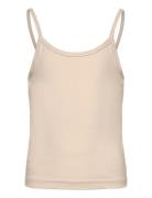 Nlfnove Strap Crop Top Beige LMTD
