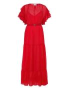 Dante6-Xevi Boho Maxi Chiffon Dress Red Dante6