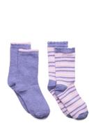 2 Pack Mixed Socks Purple Mango