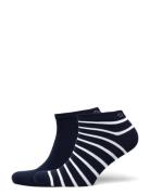 Stripe And Solid Ankle Socks 2-P Navy GANT