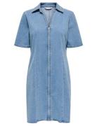 Onlfrida Ss Zip Dnm Dress Gua Blue ONLY