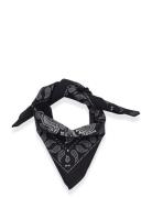 Soft Cotton Paisley Scarf Solid Black Mads Nørgaard