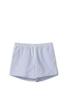 Striped Seersucker Swim Trunks Blue Lexington Clothing