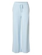 Slfviva-Gulia Hw Long Linen Pant Noos Blue Selected Femme
