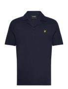 Linen Revere Collar Polo Shirt Navy Lyle & Scott