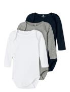 Nbnbody 3P Ls Solid Noos Patterned Name It