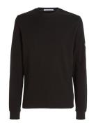 Badge Waffle Ls Tee Black Calvin Klein Jeans