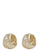 Soap Pearl Oval Ring Ear G/White - Gold SNÖ Of Sweden