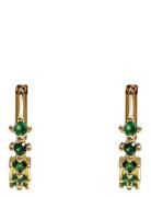 Sandrine Hoop Ear Gold Green Blue Pipol's Bazaar