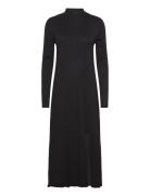 Knitted Dress With Side Slit Black Mango