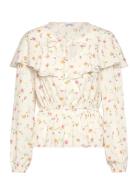 Flounce Blouse Cream Bubbleroom