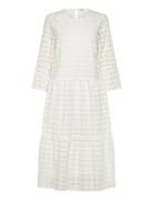 Broderie Anglaise Round Neck Dress White Bubbleroom