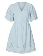 Slfdahlia Ss Short Broderi Dress Noos Blue Selected Femme