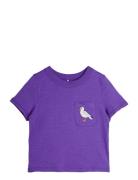 Seagull Emb Ss Tee Purple Mini Rodini