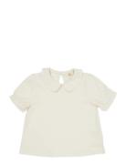 Solid Blouse W. Collar Ss Cream Copenhagen Colors