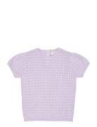Knitted Pointelle Blouse Purple Copenhagen Colors