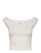 Tjw Boat Neck Top Ss Ext White Tommy Jeans