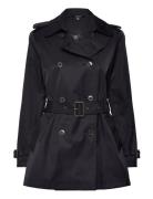 Double-Breasted Cotton-Blend Trench Coat Navy Lauren Ralph Lauren