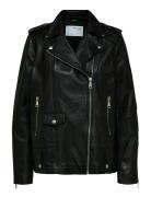 Slfmadison Leather Jacket B Noos Black Selected