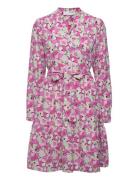 Slfmivi Ls Short Aop Dress B Pink Selected