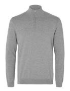 Slhberg Ls Half Zip Noos Grey Selected