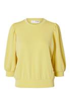 Slftenny 3/4 Sweat Top Noos Yellow Selected