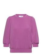 Slftenny 3/4 Sweat Top Noos Purple Selected