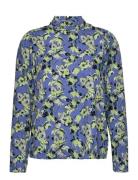 Slfjana Ls Aop Top B Blue Selected