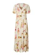 Slfliva-Lida Ss Midi Dress Ex Beige Selected