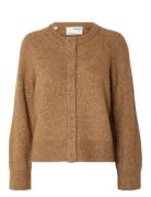 Slfrena Ls Knit Cardigan Camp Brown Selected