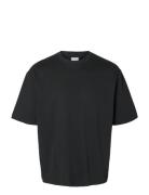 Slhlooseoscar Ss O-Neck Tee Noos Black Selected