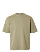 Slhlooseoscar Ss O-Neck Tee Noos Khaki Selected