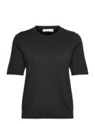 Slflura Lurex 2/4 Knit O-Neck Black Selected