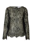 Slfdaphne Ls Lace Top Black Selected