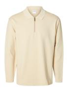 Slhrelaxhank Ls Polo Sweat Cream Selected