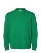 Slhreuben Ls Knit Relaxed Crew Neck Green Selected