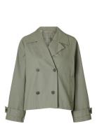 Slfcilo Short Trenchcoat Noos Green Selected